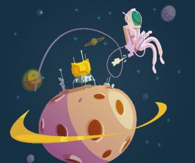 Cartoon roam space creative illustration vector