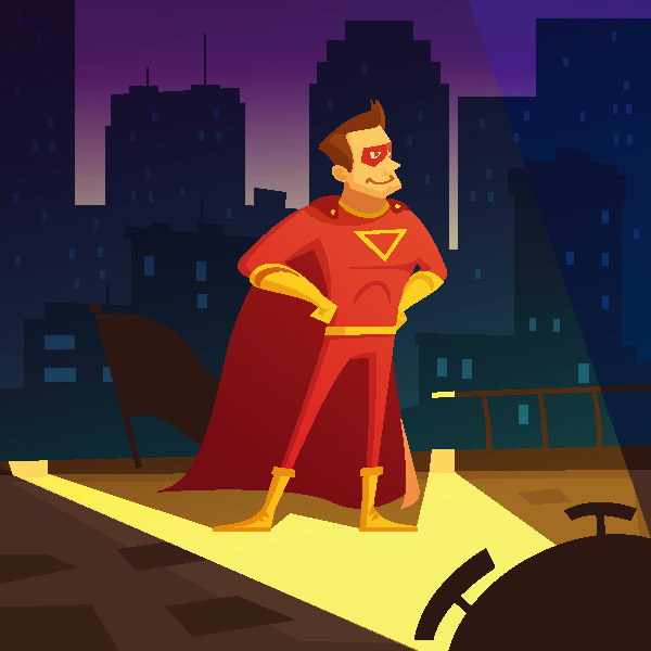 Cartoon superman creative illustration vector