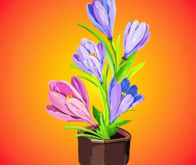 Cartoon vector illustration flower