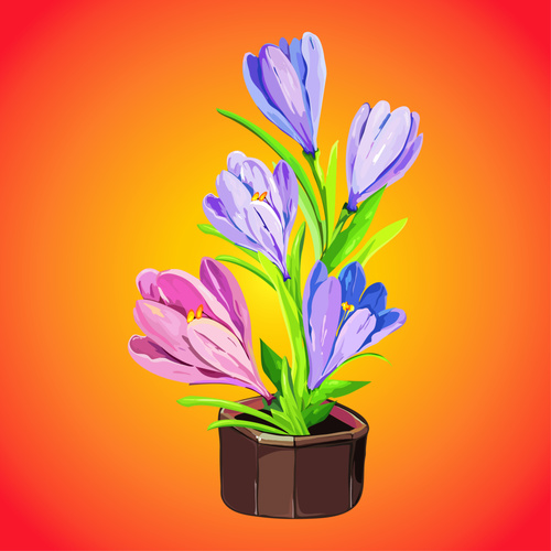 Cartoon vector illustration flower