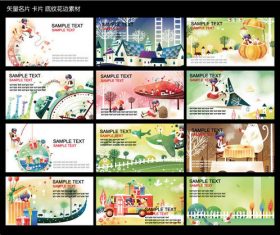 Cartoon winter snow business card design vector material