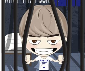 Character promotion poster illustration vector