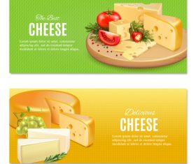 Cheese banners realistic vector