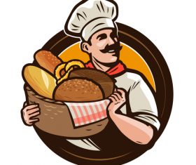 Chef emblem retro design vector 01