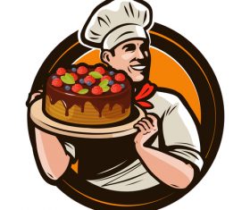 Chef emblem retro design vector 03