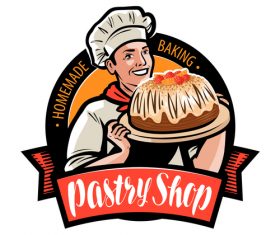 Chef emblem retro design vector 04