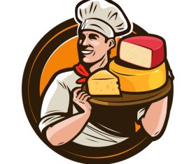 Chef emblem retro design vector 05