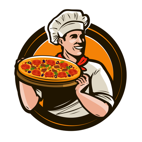 Chef emblem retro design vector 06