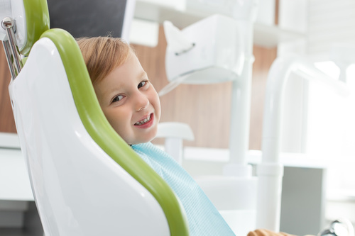 Child patient in dental clinic Stock Photo