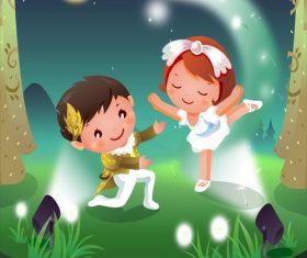 Children dance poster vector