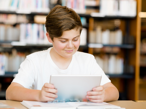 Childrens Uses tablets pc learning Stock Photo 01