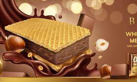 Chocolate Ice cream biscuits poster vector