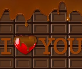 Chocolate dripping with heart vector free download