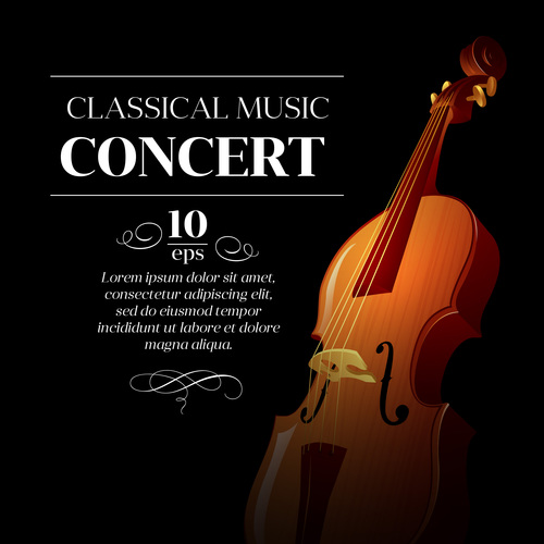 Classical music background vector material