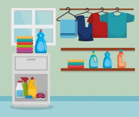 Cleaning housework design vector illustration 01