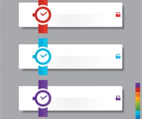 Clock banners blank vectors