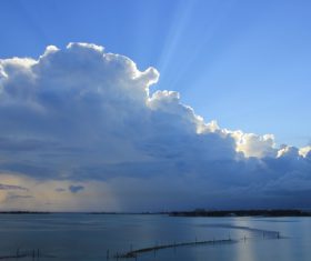 Cloudy sky at sea Stock Photo