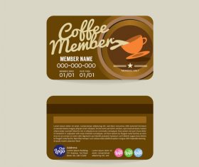 Coffee member card template vector 02