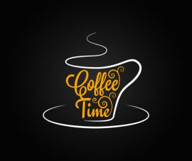 Coffee time logo vector