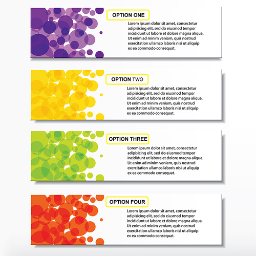 Colored abstract banners vectors template