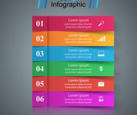 Colored banners option infographic vector
