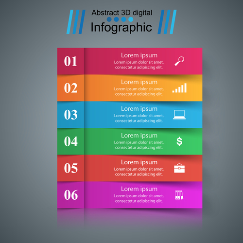 Colored banners option infographic vector