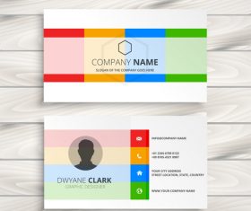 Colored business card template creative vector