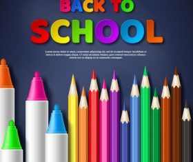 Colored pen with back to school background vector