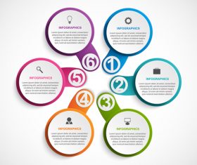 Colored round infographic template vector 01