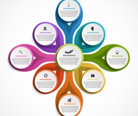 Colored round infographic template vector 02