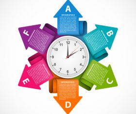 Colored round infographic template vector 03