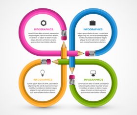 Colored round infographic template vector 07