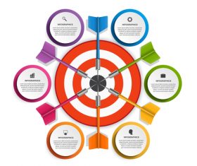 Colored round infographic template vector 08