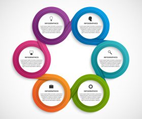 Colored round infographic template vector 09