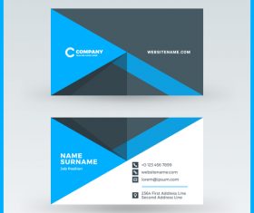 Company business card template blue vector 01