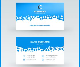 Company business card template blue vector 02