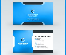 Company business card template blue vector 03