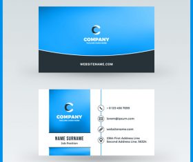 Company business card template blue vector 05