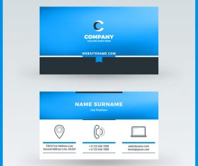 Company business card template blue vector 06