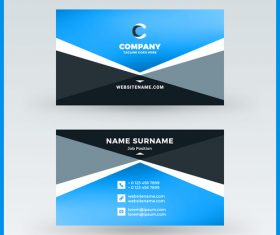 Company business card template blue vector 07