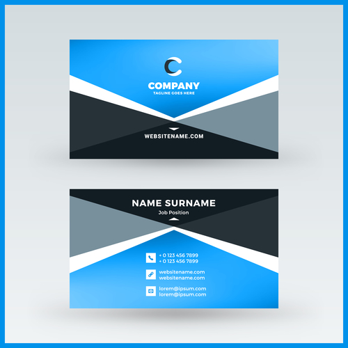 Company business card template blue vector 07