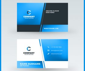 Company business card template blue vector 09
