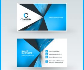 Company business card template blue vector 10