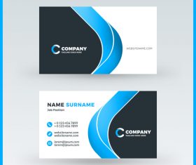 Company business card template blue vector 12