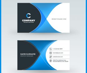 Company business card template blue vector 13