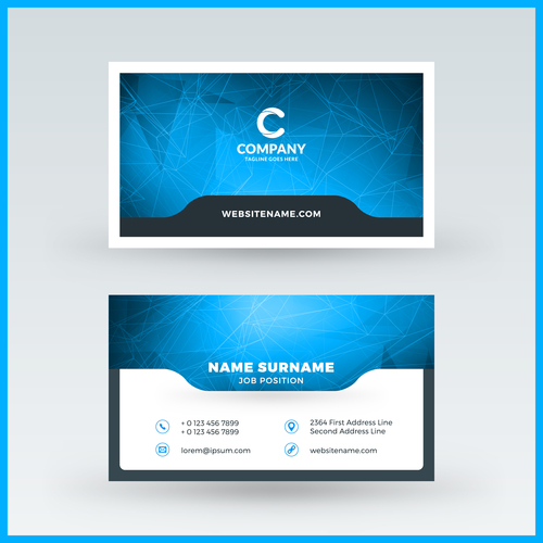Company business card template blue vector 14