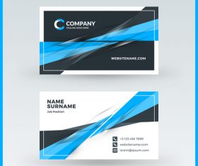 Company business card template blue vector 15