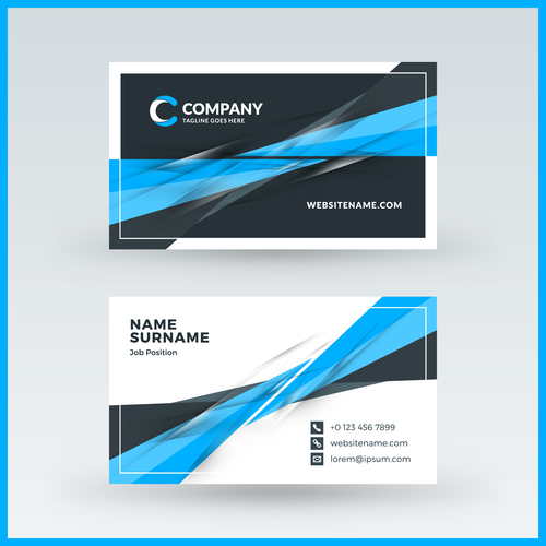Company business card template blue vector 15