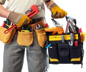 Construction workers and kits Stock Photo 01