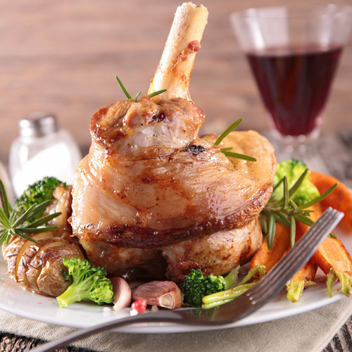 Cooked lamb chop with vegetable Stock Photo 01